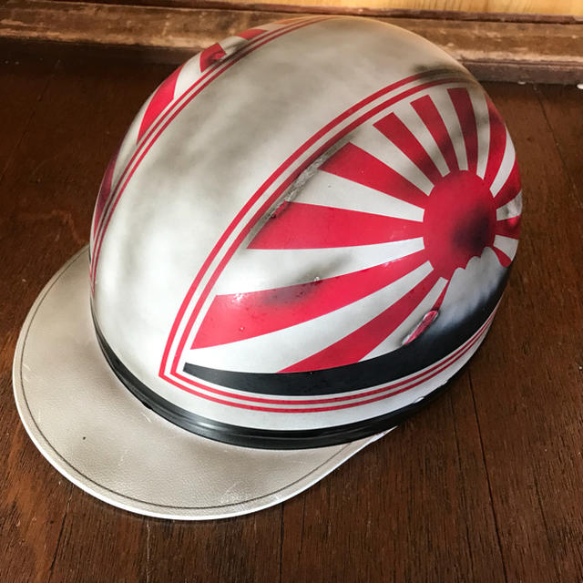 新品塗装 赤白 やられ 富士日章 コルク半 ヘルメットの通販 by paint