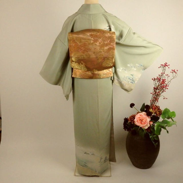 うぐいす色訪問着と西陣織袋帯4点セット846の通販 by こなじろう.'s