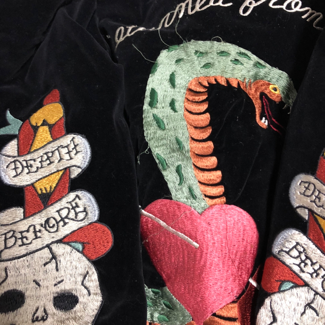 東洋エンタープライズ - 東洋 港商 コブラ×虎×髑髏 別珍スカジャンの