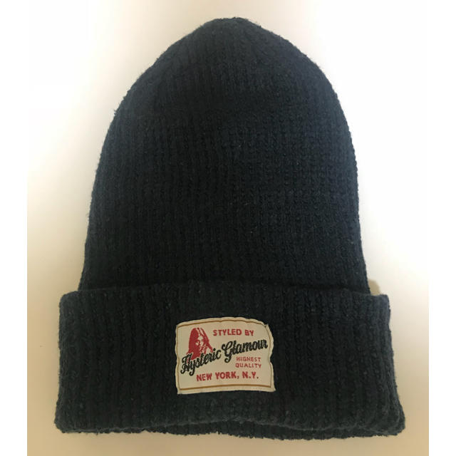 HYSTERIC GLAMOUR - 【HYSTERIC GLAMOUR ビーニー ニット帽 ネイビー
