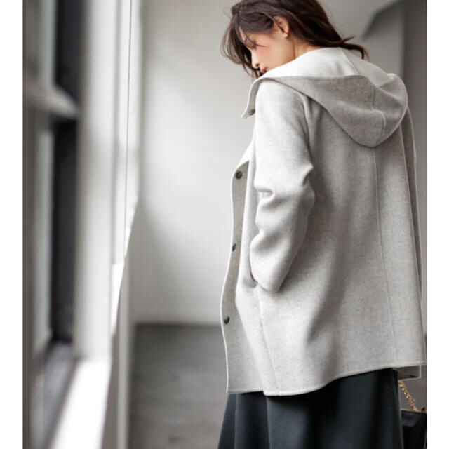 PLST - プラステ ウールテンセルリバースタンドフードコートの通販 by