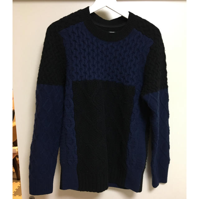 sacai - sacai ニット プルオーバー ネイビー タグ付き メンズの通販