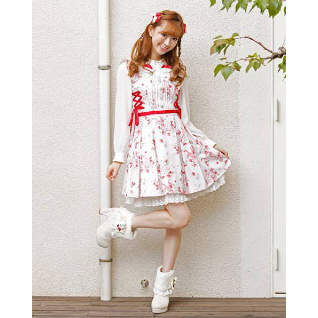 LIZ LISA - LIZLISA リズリサ ベリーブーケジャンスカ 苺 白 赤