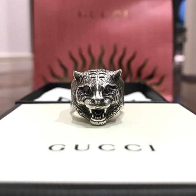 GUCCI - GUCCI 〔グッチガーデン〕シルバーリング キャットヘッド 19号