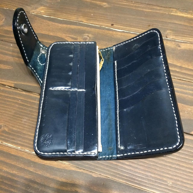 ビーズ屋公ちゃん。コードバンウォレット 本藍染の通販 by ゆう's shop
