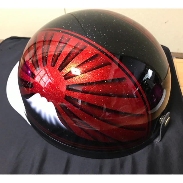 7色ラメ キャンディーレッドラメ 富士日章 コルク半 ヘルメットの通販