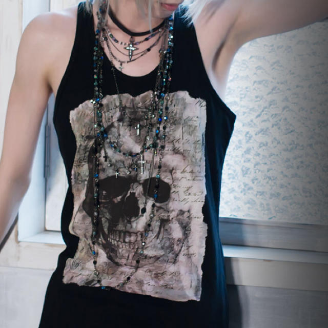 FUGA - CIVARIZE 2019 スカル アシンメトリーロングタンクトップ 新品