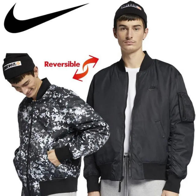 NIKE - ナイキ リバーシブル ボンバー ジャケット Lサイズ 黒の通販 by