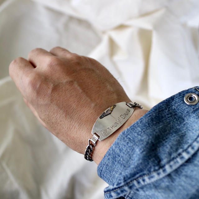 1940年代 US ARMY ミリタリー IDブレスレット シルバー製navyの通販 by