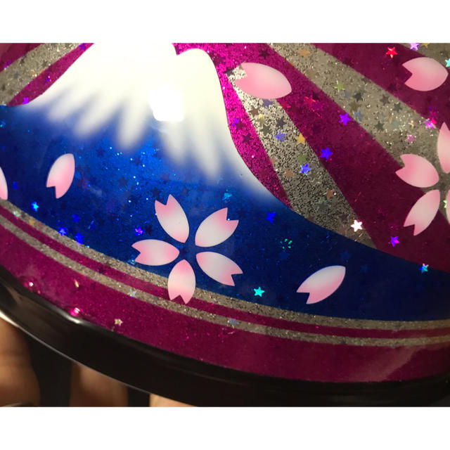 星型ラメ キャンディー 富士日章 コルク半 ヘルメット 桜の通販 by