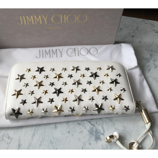 JIMMY CHOO - ジミーチュウ 長財布 ラウンドファスナー 白 FILIPA 本物