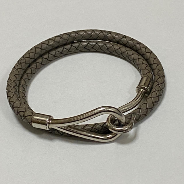 HERMES - エルメス ジャンボ ブレス グレー バングル レザーの通販 by