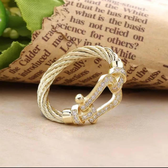 馬蹄リング☆ホースシュー指輪☆シルバーアクセサリー16号17号ゴールド