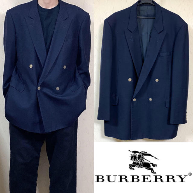 BURBERRY - 90's Burberry バーバリー ダブルジャケット スーツ 金
