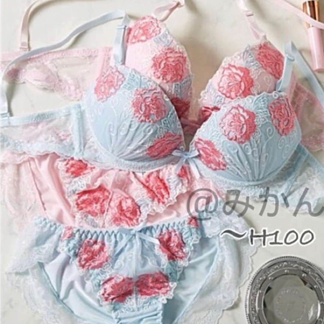 スウィートな✨♥️シュガーフラワー刺繍ブラショーツセットの通販 by