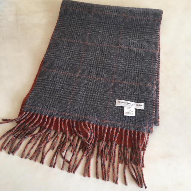 Johnstons - カシミアダブルフェイスマフラー オレンジの通販 by