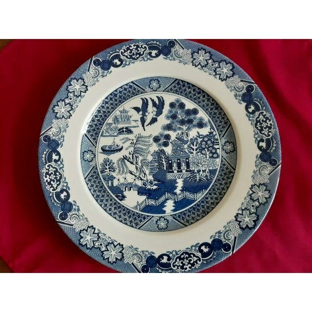 値下げ】景徳鎮 青花大皿 2枚セット 中国伝統工芸品 陶磁器の通販 by