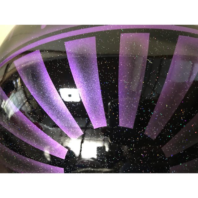 7色ラメ 紫黒 富士日章 コルク半 ヘルメット の通販 by paint｜ラクマ