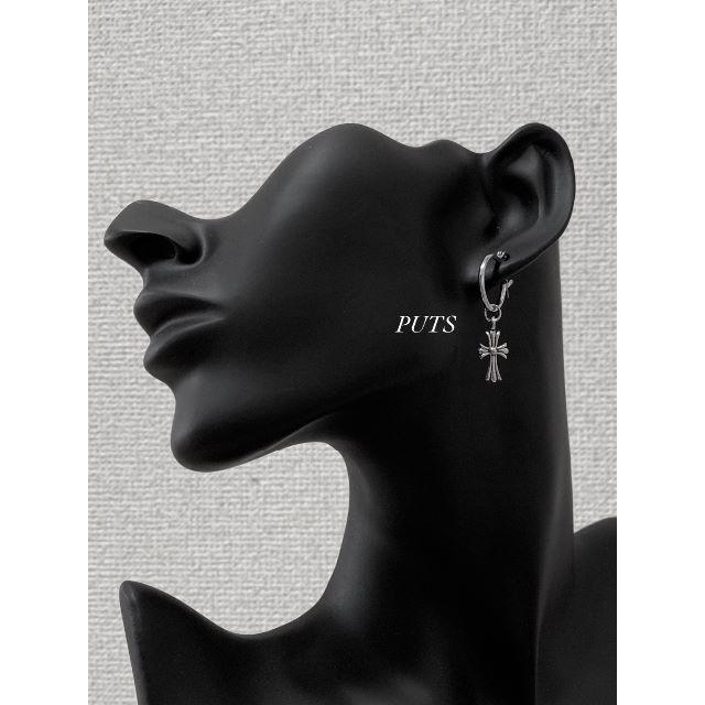 Chrome Hearts - 新型・送料込!!【フープピアス＋クロス シルバー 2個