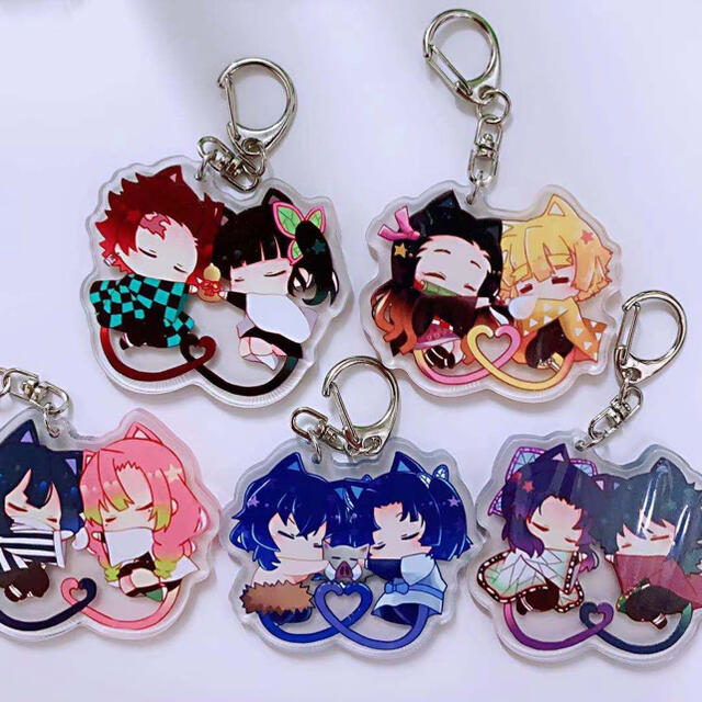 CP炭治郎禰豆子カナヲ 5点セットきめつのやいばキーホルダー鬼滅の刃