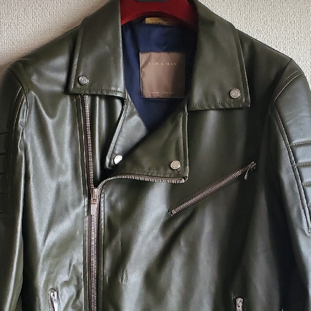 ZARA - 希少 ZARA ダブルライダースジャケット オリーブ カーキ M 40