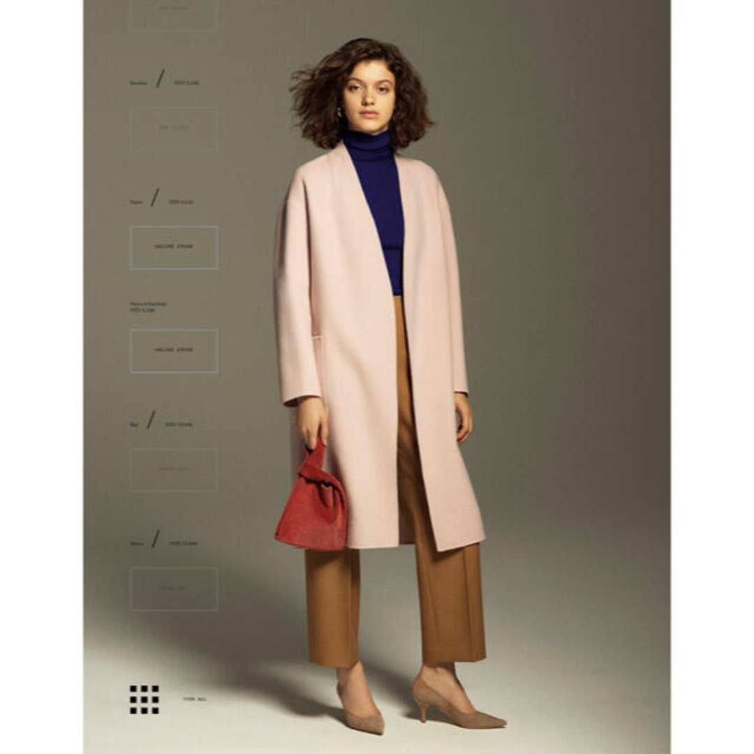 UNITED ARROWS - ピンク リバーVノーカラーコート ユナイテッド