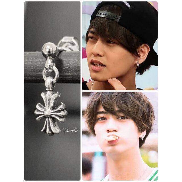 高橋海人着用タイプ【タイニークロスピアス シルバー 1個】クロム