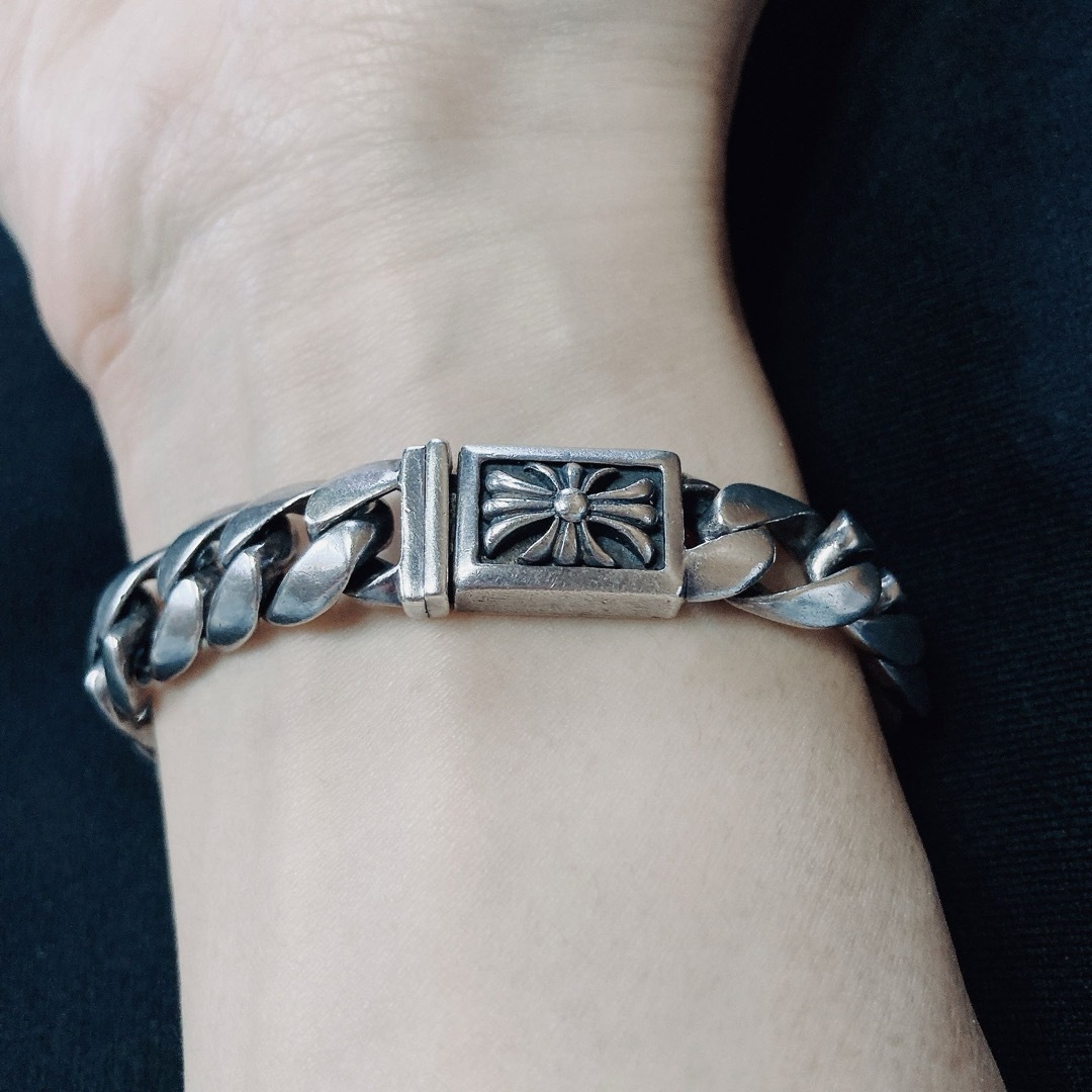Chrome Hearts - シルバー925製喜平チェーンクロスブレスレット クロム