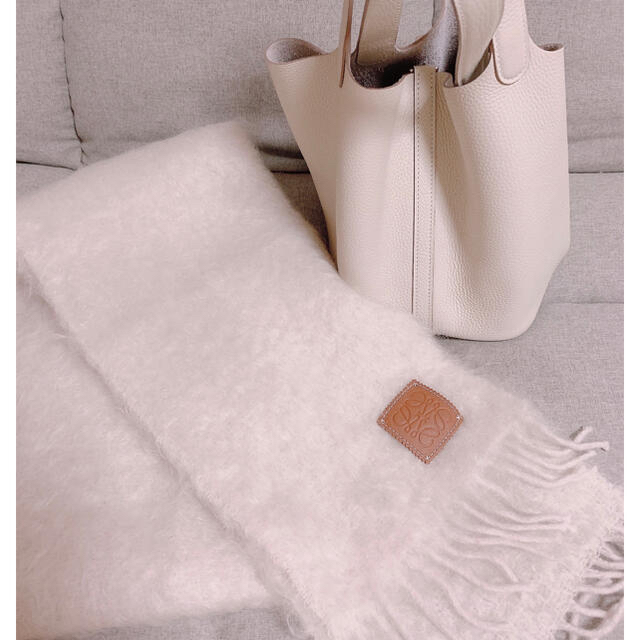 LOEWE - ロエベマフラー ロエベモヘアマフラー 白の通販 by ☆pom