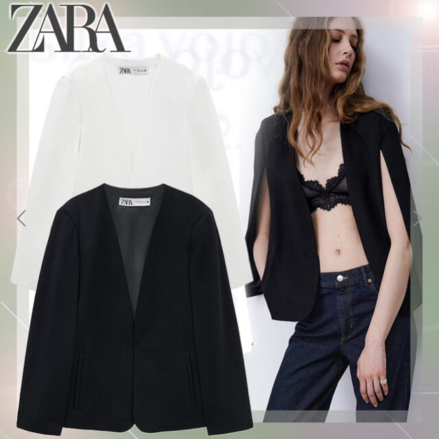 ZARA - 新品未使用♡ ZARA ケープジャケット スリットケープ ブラック