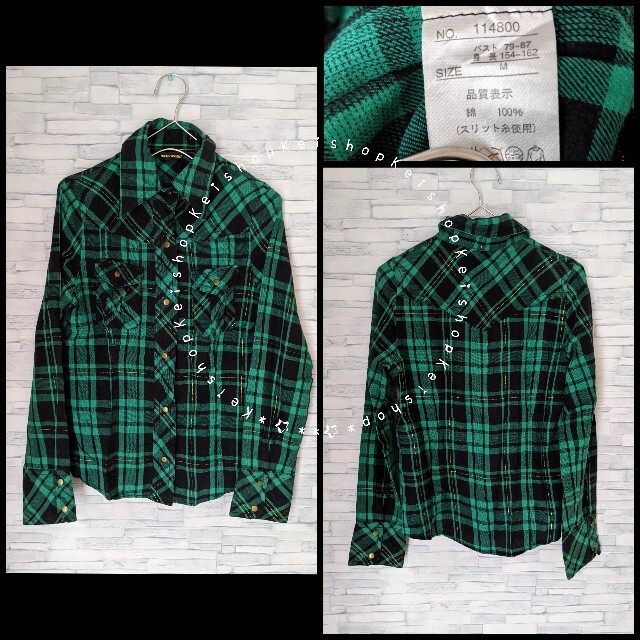 緑 チェックシャツの通販 by kei's shop｜ラクマ
