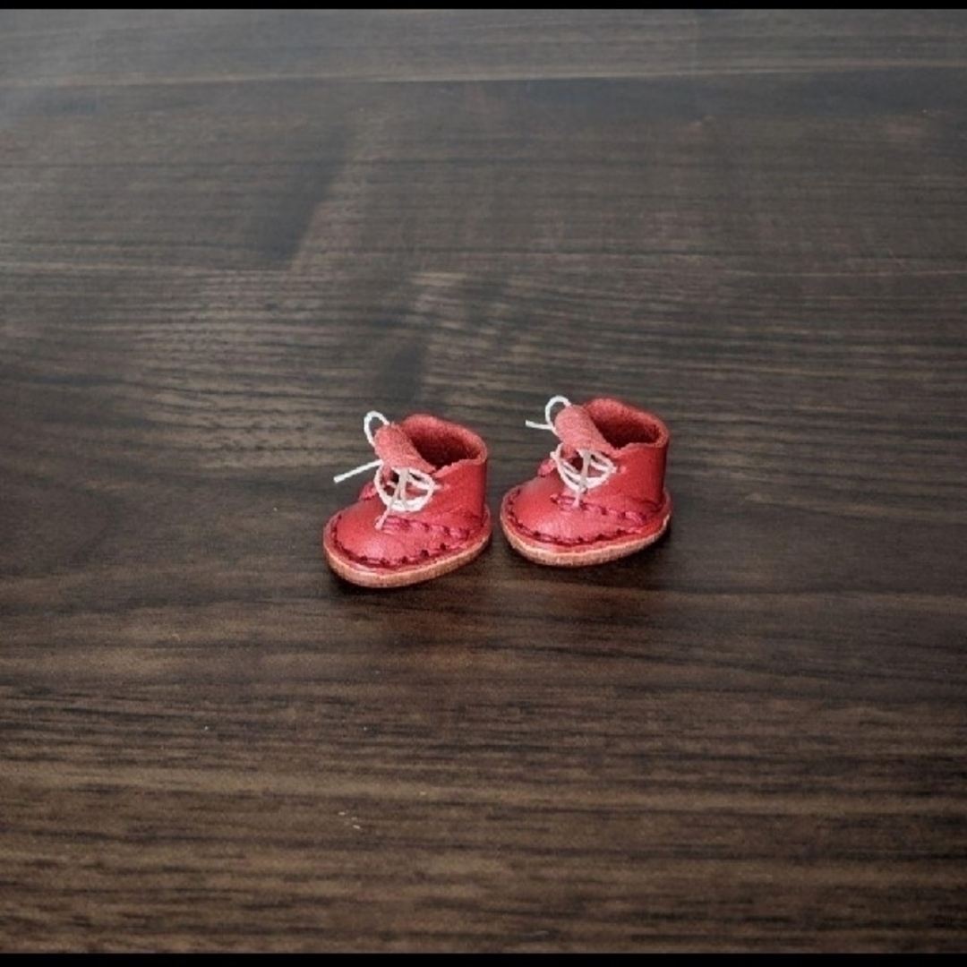 ミニチュア ブーツ 靴 ミディブライス オビツ11 革 ハンドメイドの通販