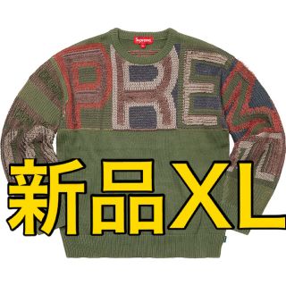 Supreme - supreme Chenille Logo Sweater Olive XLの通販 by