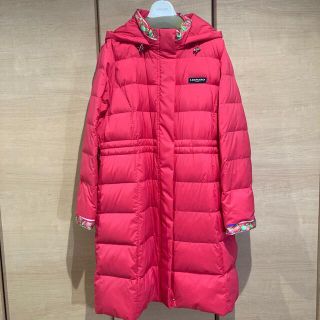 レオナール ダウンコート フード ロング ジップアップ ナイロン M 黒