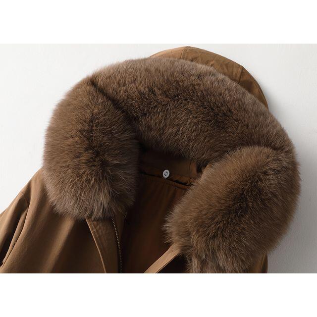 カーディガン新品 ラビットファーライナーモッズコートフード付き