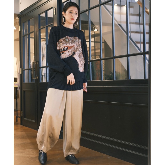 HYKE - 2021SS フォトコピュー photocopieu 恐竜ニット 黒の通販 by