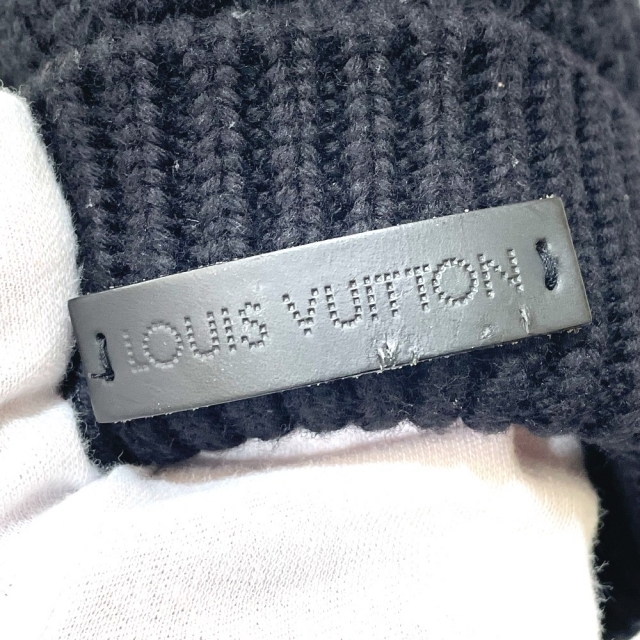 LOUIS VUITTON - ルイヴィトン ダミエ レザーロゴタグ ニットキャップ