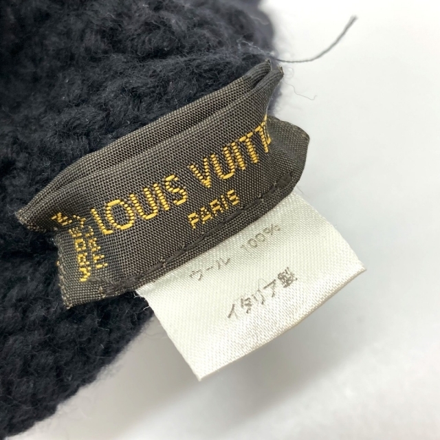 LOUIS VUITTON - ルイヴィトン ダミエ レザーロゴタグ ニットキャップ
