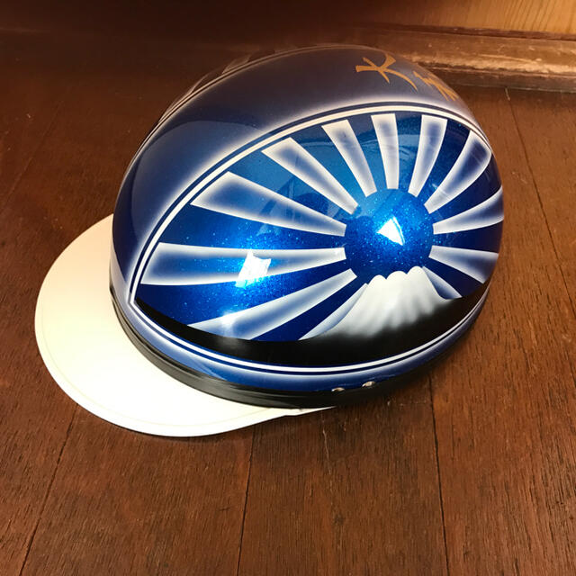 キャンディーブルー ラメ 富士日章 コルク半 ヘルメットの通販 by