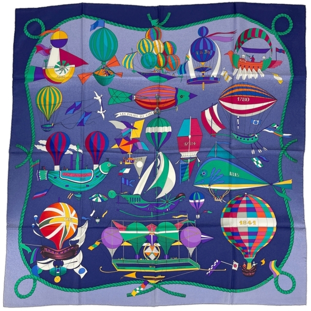 気球柄「大空の狂気」が好きすぎる❤︎（Hermèsスカーフ） | 今日も