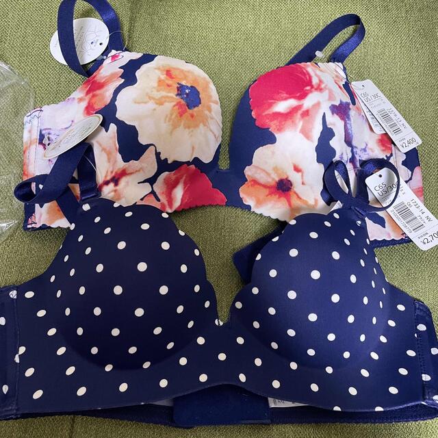 aimer feel - エメフィール 超盛ブラ C65 ドット 花柄 2点 ブラジャー