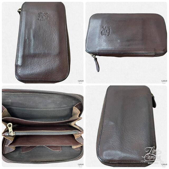 IL BISONTE - 訳ありIL BISONTE ラウンドジップ 長財布 ダークブラウン