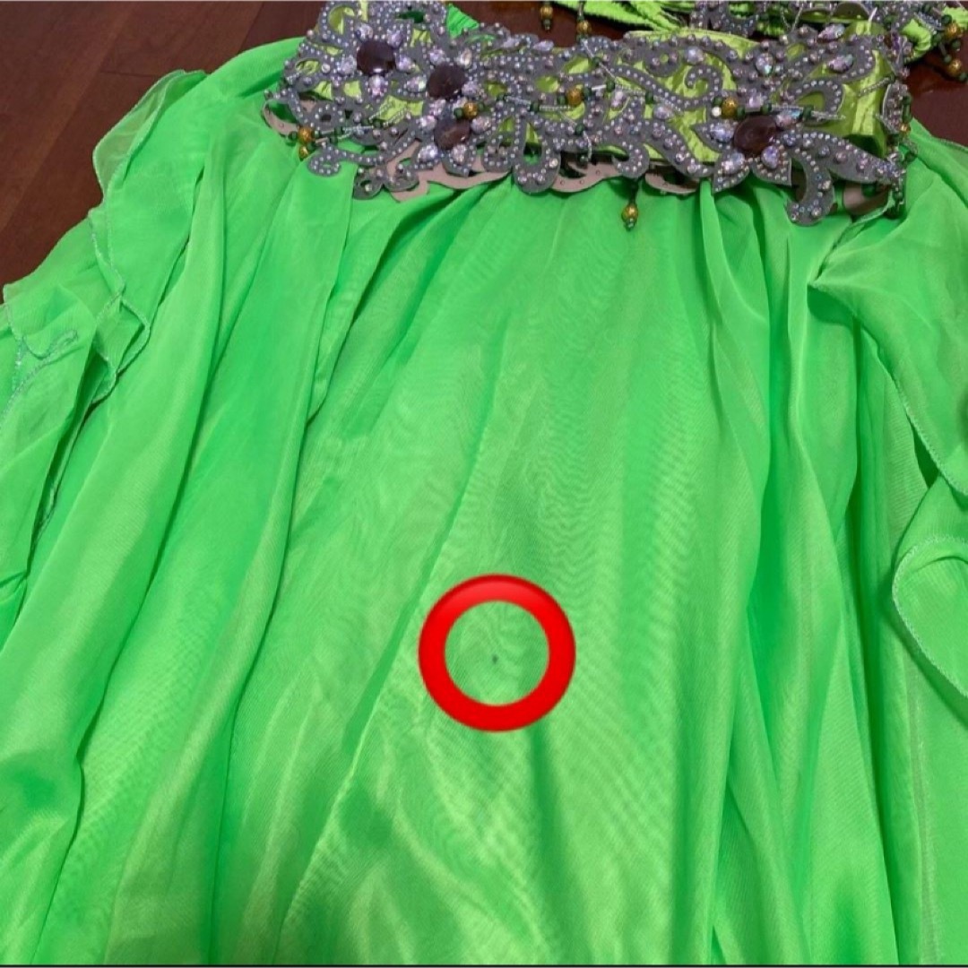 最終値下げ ベリーダンス衣装 蛍光 グリーン 汚れありの通販 by