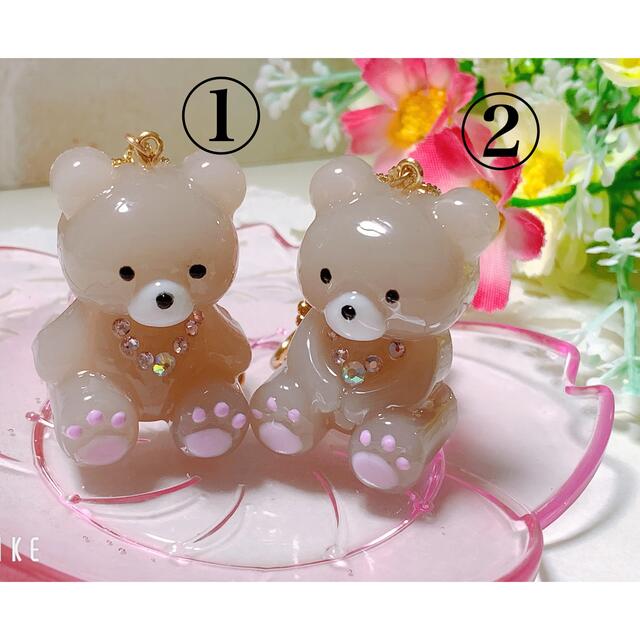 くまちゃんチャーム② レジン ハンドメイドの通販 by あとりえkirara