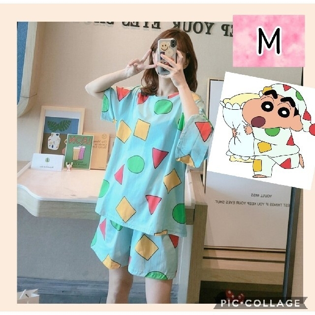 セットアップ ミントM パジャマ 半袖 可愛い 部屋着 お揃いの通販 by