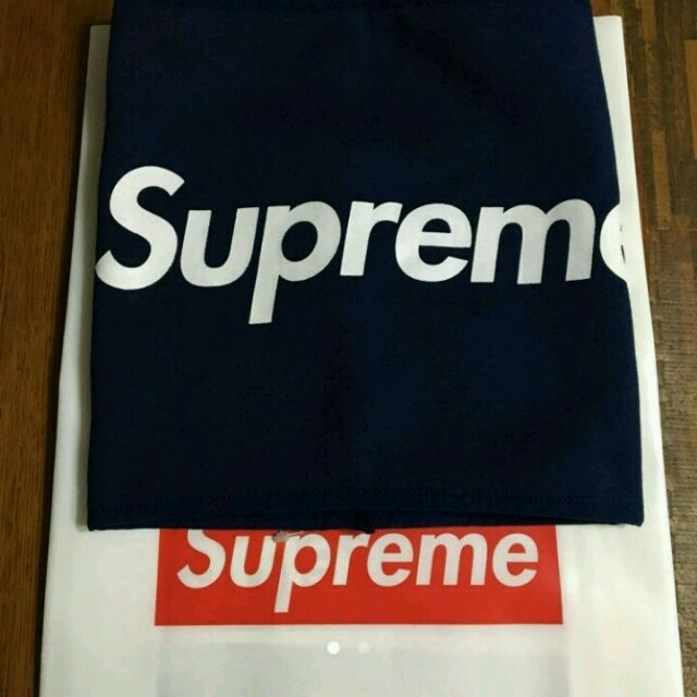 Supreme - 新品半タグ Supreme ネックウォーマー navy 加工 メンズ兼用