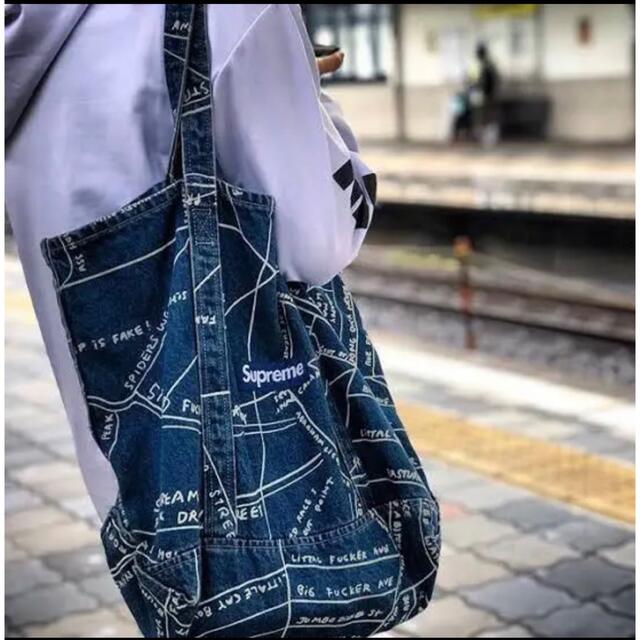 Supreme バッグ② 19SS Gonz Map Denim Tote未使用 Supreme Gonz Map