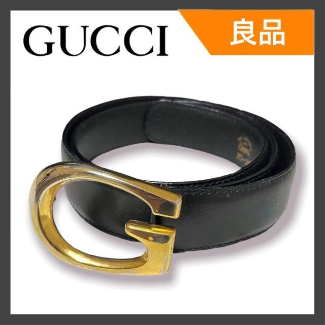 GUCCI GUCCI ベルト Gバックル ロゴ ゴールド レザー ユニセックス