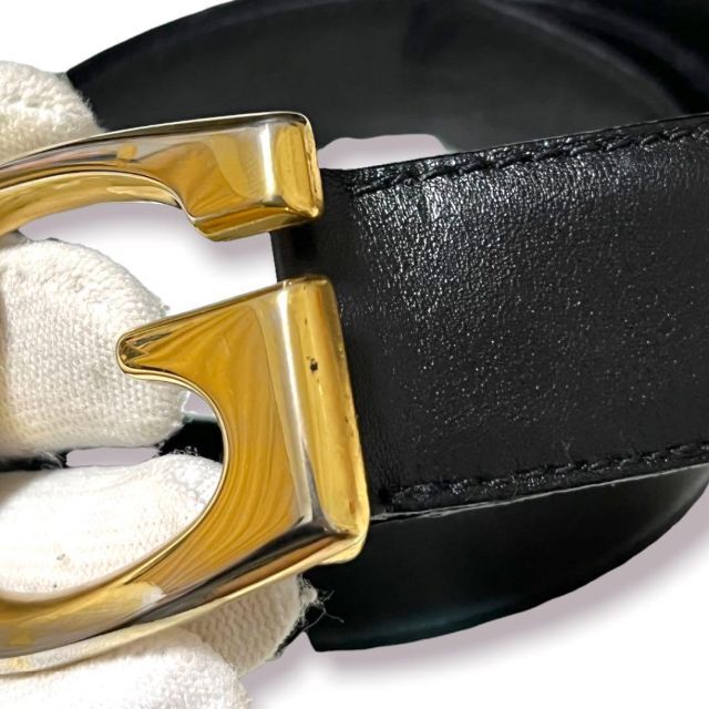 GUCCI GUCCI ベルト Gバックル ロゴ ゴールド レザー ユニセックス