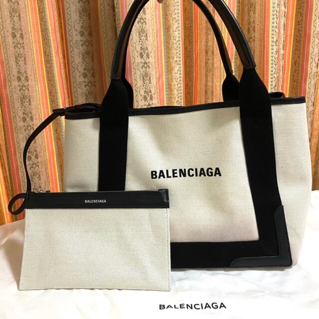 BALENCIAGA - バレンシアガ ネイビーカバス S トートバッグの通販 by
